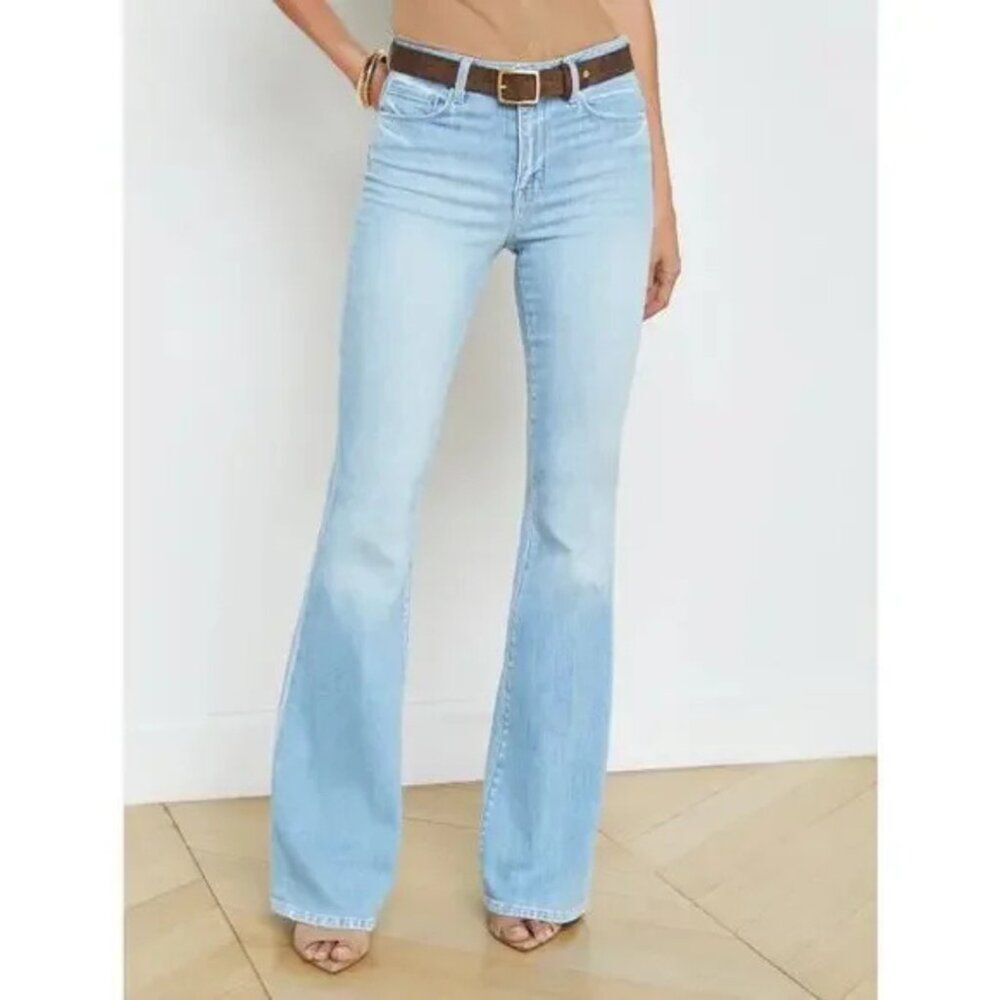 L'agence Bell High Rise Flare Jeans Olympia Wash NWOT Size 29 Retro Classic